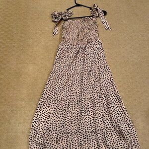 Leopard Print Women's Smocked Midi Dress